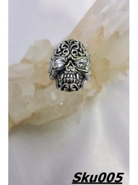 Ajurlu Kurukafalı Gümüş Yüzük