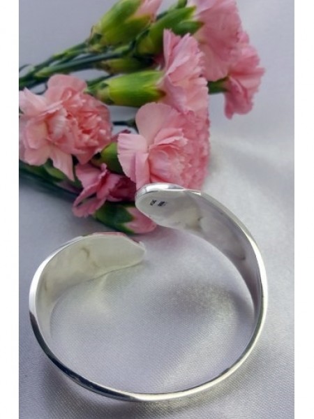 Abalonlu Ayarlanabilir Ölçülü Gümüş Bilezik