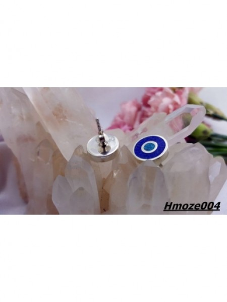 Lapis ve Turkuaz Taşlı Göz Gümüş Küpe