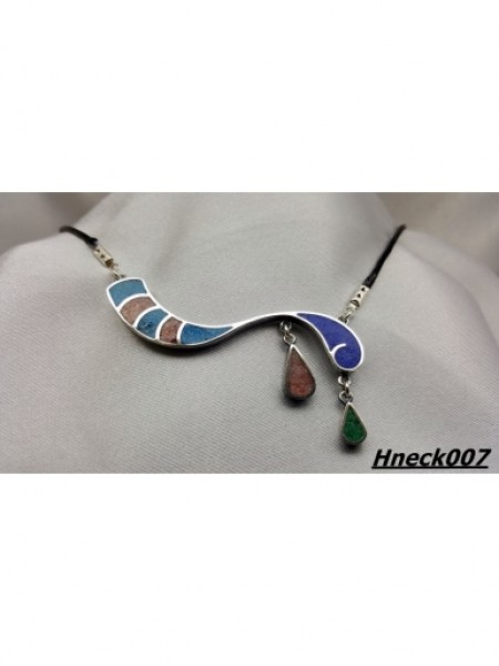 Mozaik İşçilikli Gümüş Kolye