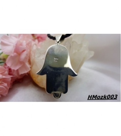 Mercan, Malahit ve Lapis Taşlı Hamsa Gümüş Kolye Ucu