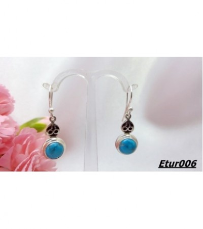 Turkuaz Taşlı Gümüş Küpe