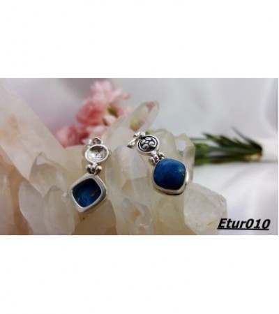 Turkuazlı Bali Tarzı Gümüş Küpe