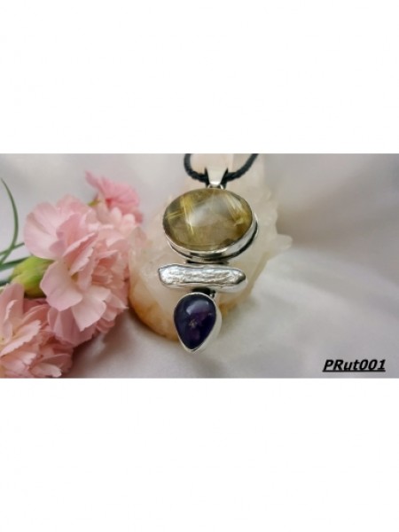 Rutilli Quartz Taşlı Güçlü Kolye Ucu