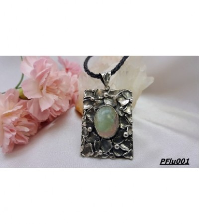 Fluorite Taşlı Gümüş Kolye Ucu