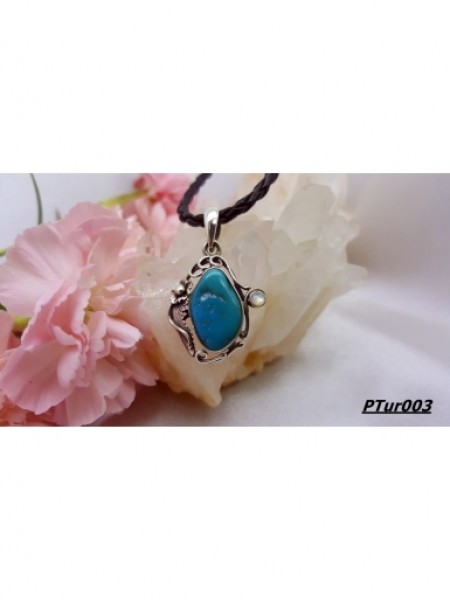 Turkuaz Taşlı Gümüş Kolye Ucu