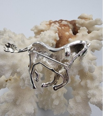 Zebra Şeklinde Gümüş Broş & Kolye Ucu