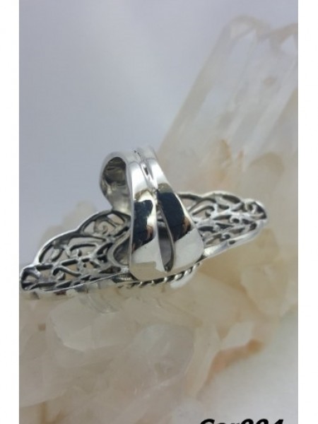 Ajurlu Mercanlı Gümüş Yüzük