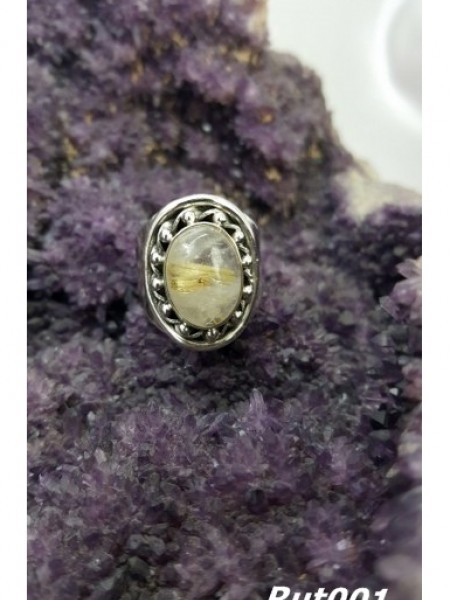 Rutilli Quartz Taşlı Gümüş Yüzük