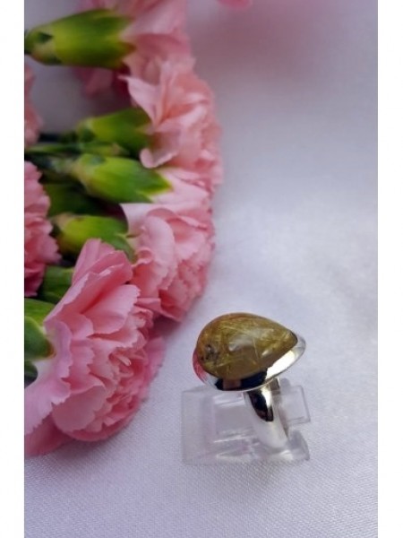 Rutilli Quartz Taşlı Gümüş Yüzük