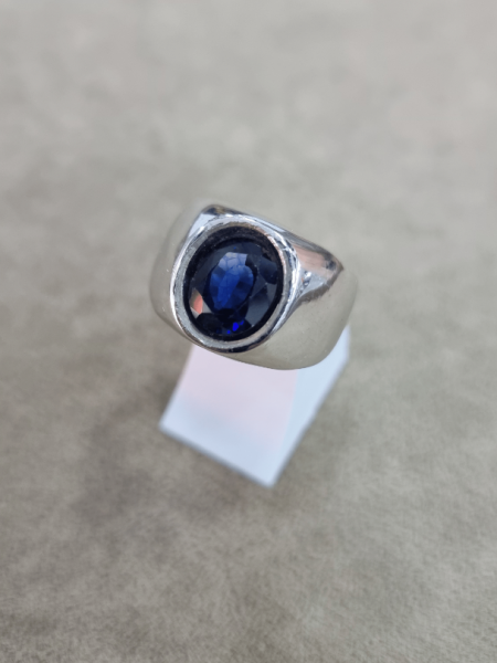 Silver Rings With Citrine And Sapphire